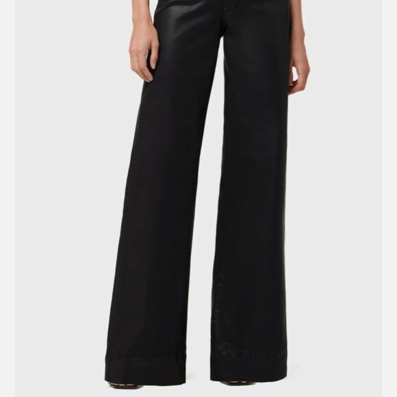 New Joe's Jeans The Mia High Rise Wide Leg Coated Subtle Sheer Black Sz 25 - Picture 6 of 12